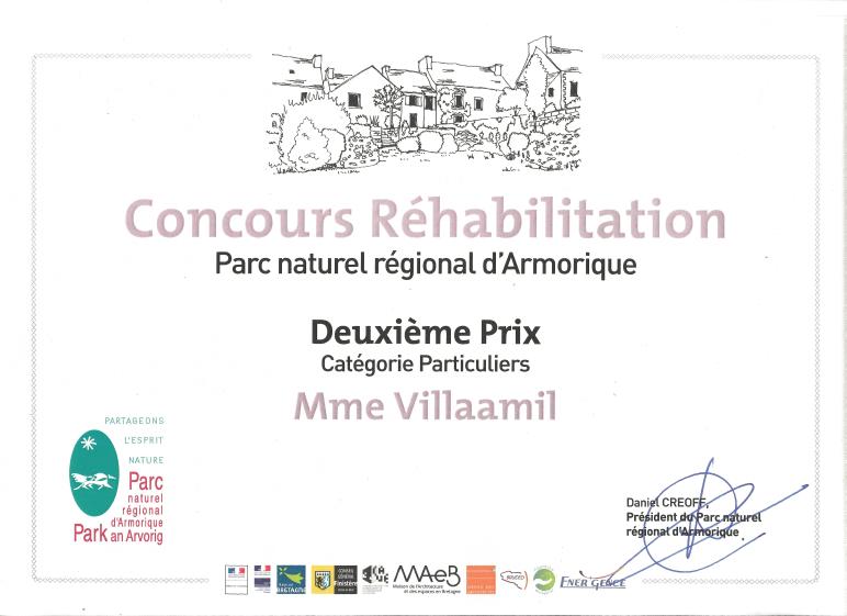 2ème prix du concours Réhabilitation en Parc d'Armorique