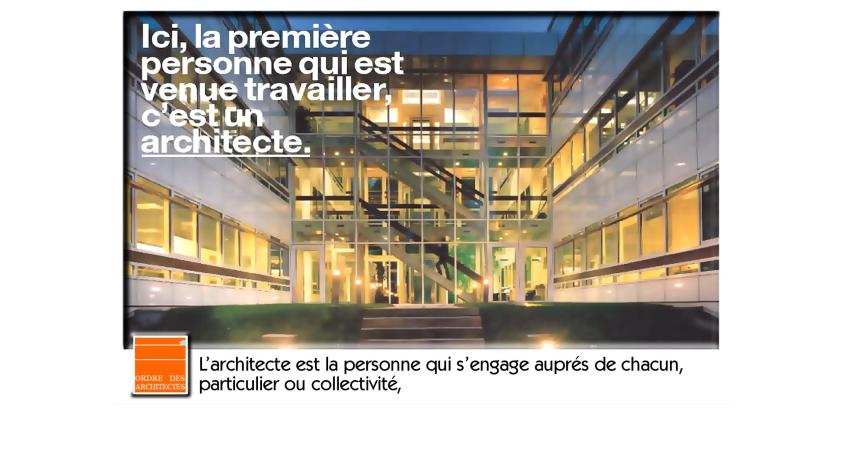 Ici, la première personne qui est venue travailler, c'est un architecte.