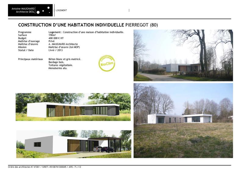 Construction d'une habitation individuelle