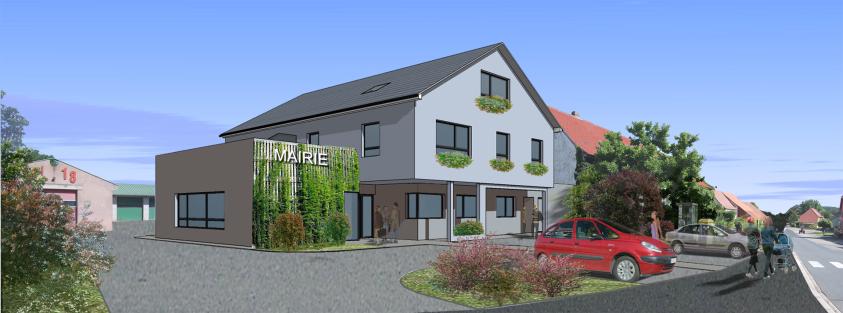 Construction de la mairie de Durstel avec 3 logements. DURSTEL. En cours