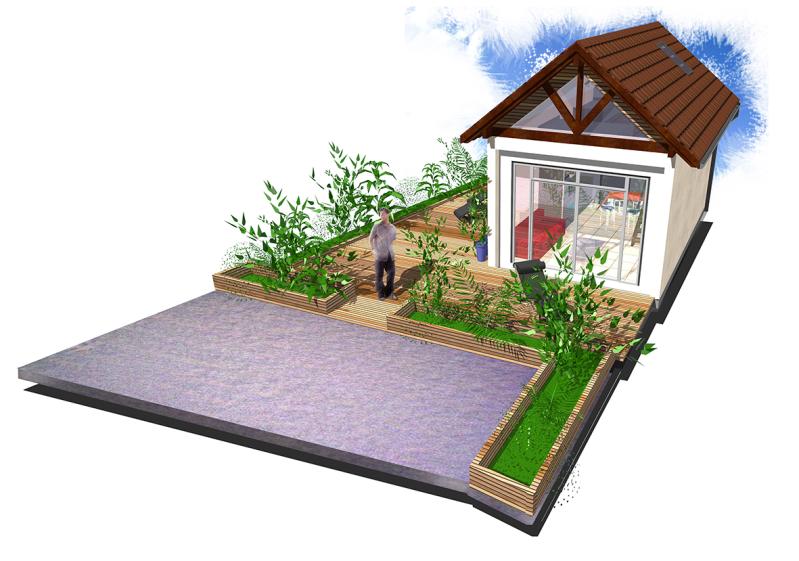 IDN ARCHITECTURE VUE SUR TRANSFORMATION D'UN GARAGE EN CHAMBRE D'HÔTE