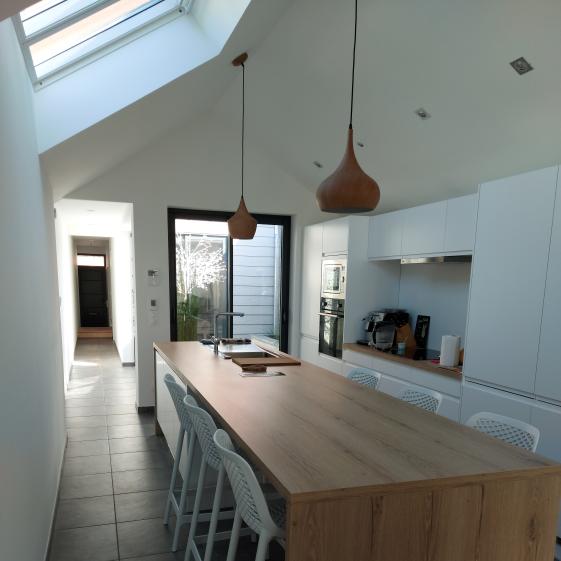 Vue interieure de la maison au niveau du volume atelier
