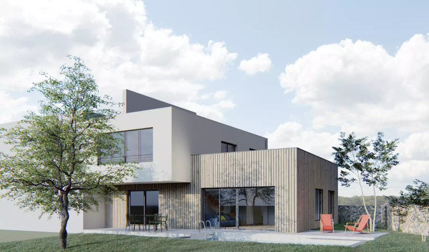 Maison contemporaine à ossature bois - Saint Didier au Mont d’Or