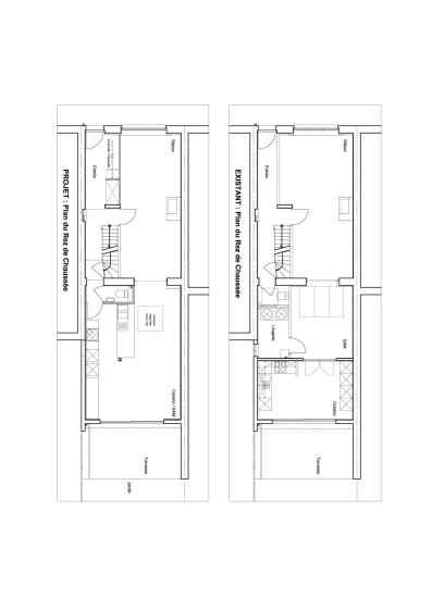 Plan du Rez : Avant / Apres Travaux