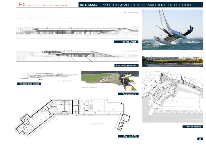 Centre nautique Roscoff - façades et plans