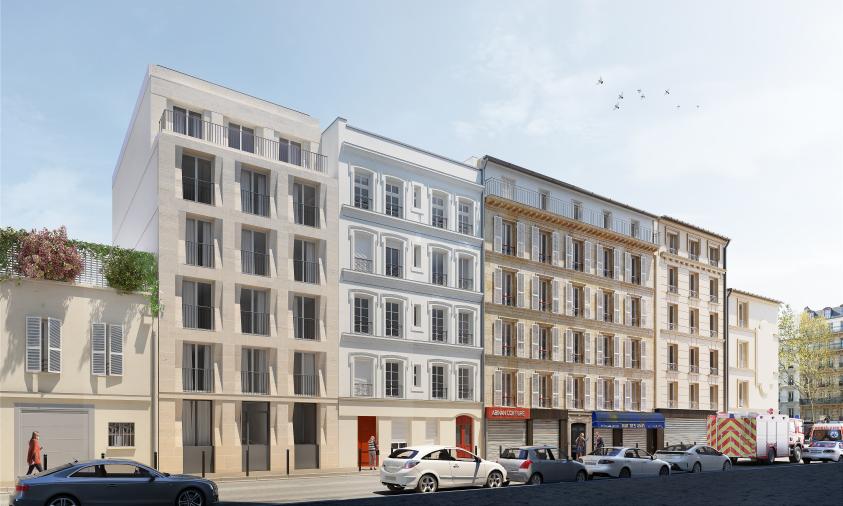 Insertion du bâti au tissu parisien faubourien - Façade en pierre porteuse struc