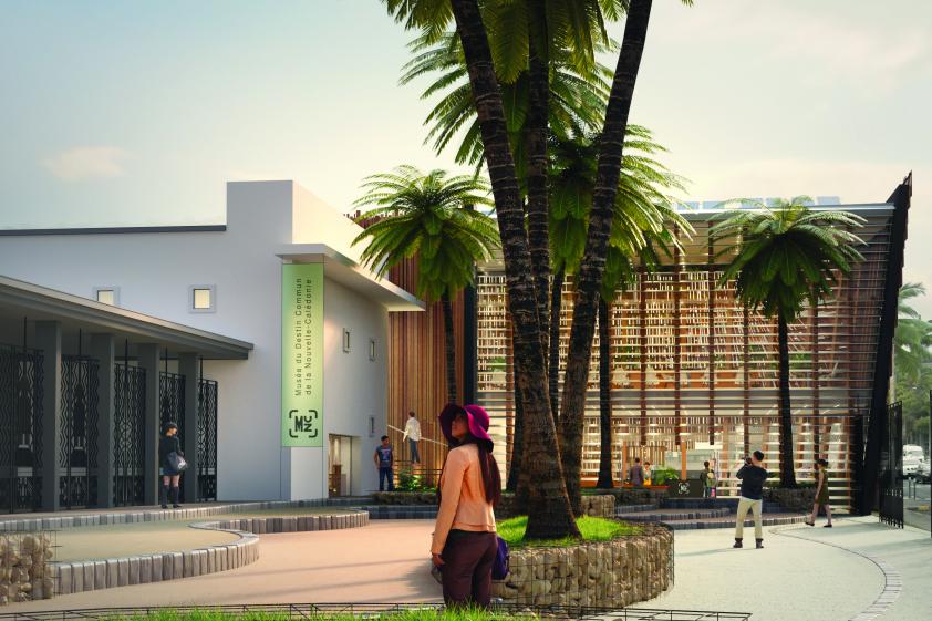Le musée existant est enveloppé par les extensions, qui créent une nouvelle inte