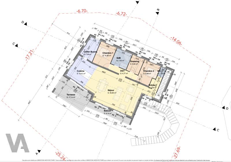 Plan du niveau étage de vie