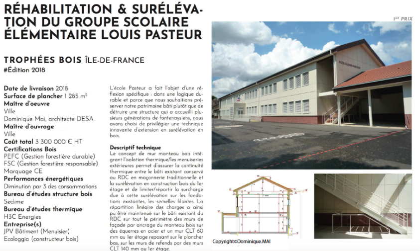 RÉHABILITATION ET SURÉLÉVATION EN BOIS DU GROUPE SCOLAIRE ÉLÉMENTAIRE LOUIS PAST