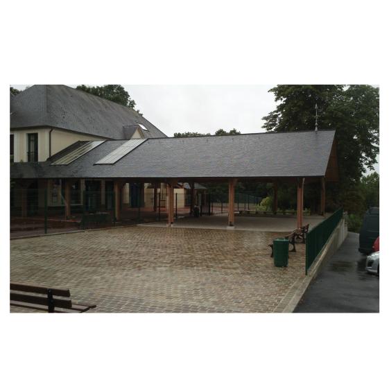 extension préau, une halle au coeur village