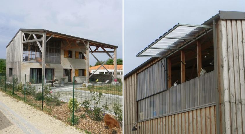 Maison bois et chaux chanvre à partir d'un hangar agricole