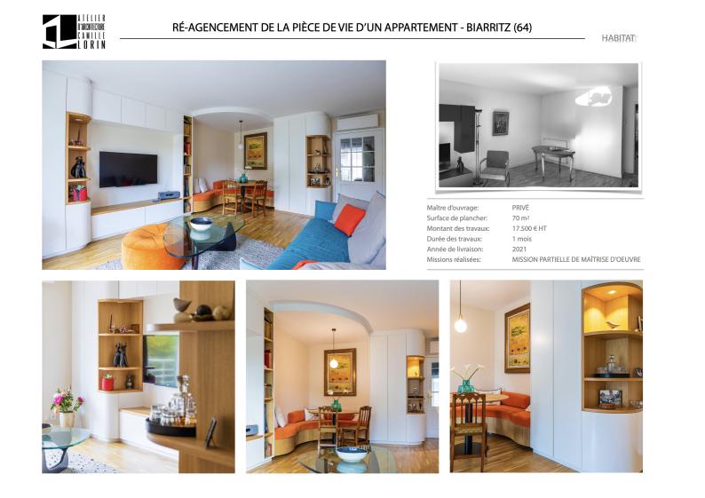 Ré-agencement de la pièce de vie d'un appartement à Biarritz (64)