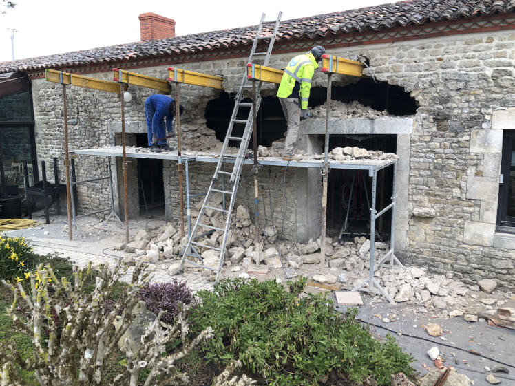 La Raisinière - Photo travaux agrandissement ouverture
