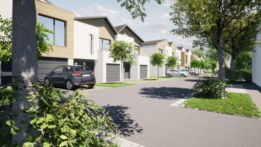 Visuel 3D des maisons en bande