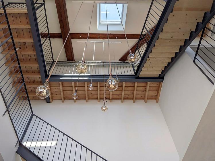 escalier bois métal