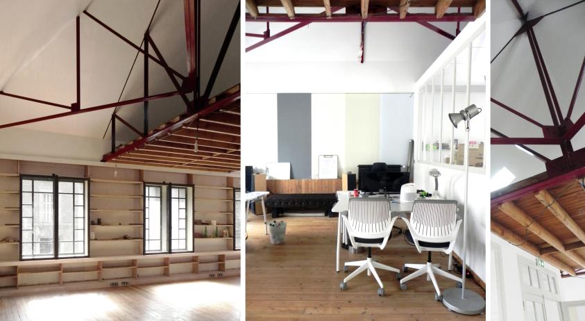 L'étage est un espace de coworking.