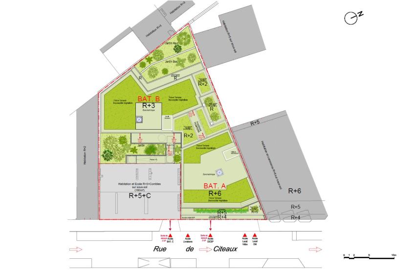 Le projet s’intègre à son environnement et recrée une cohérence avec le tissu urbain avoisinant