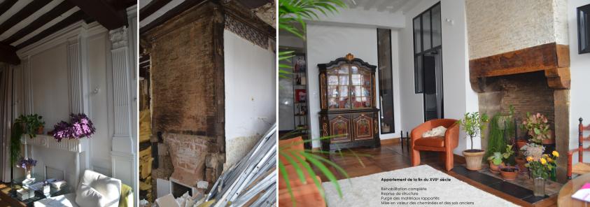 appartement fin XVIIe siècle, réhabilitation complète