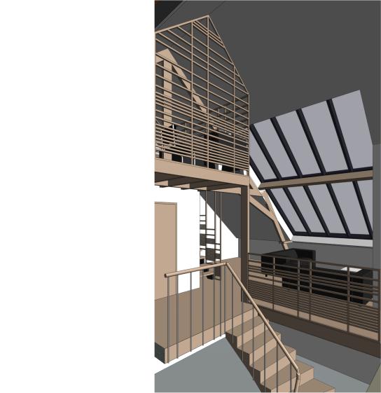 vue sur espace commun et mezzanine solution 2
