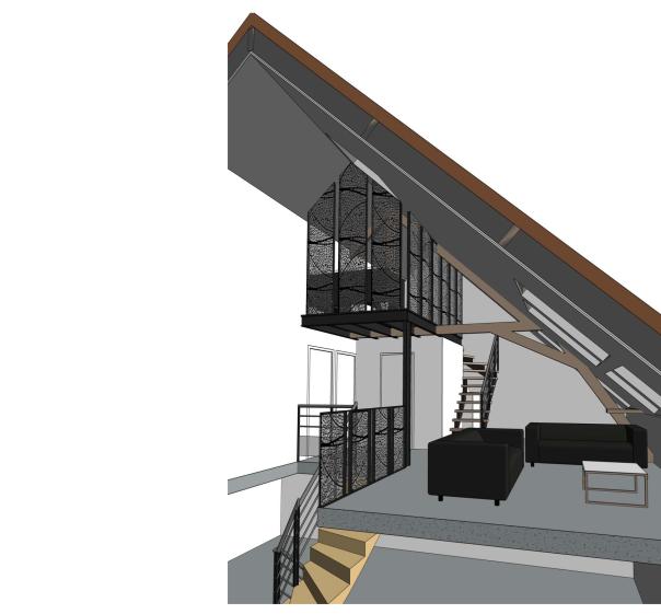 vue sur espace commun et mezzanine solution 3