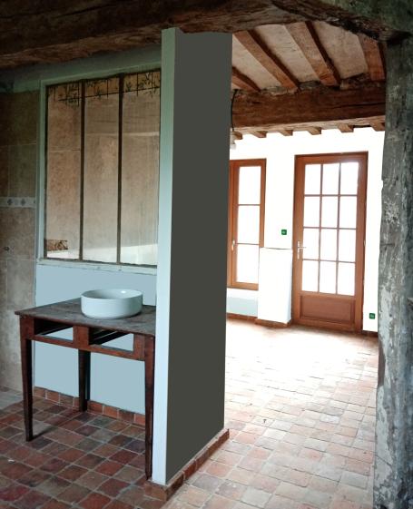 tomettes, verrière, mobilier