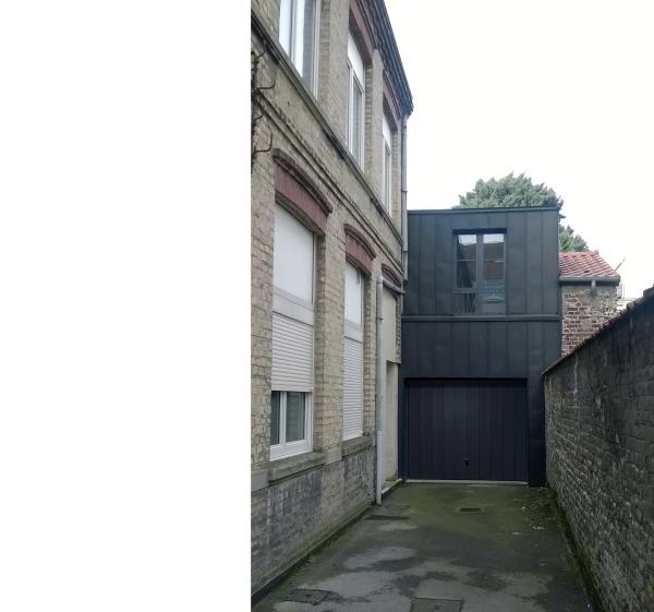façade arrière du garage réhaussé