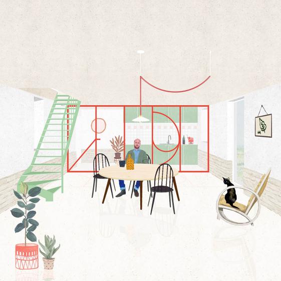 Collage avec vue sur l'intérieur du séchoir