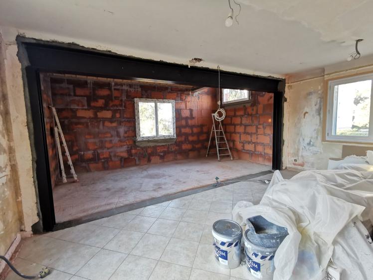 chantier en cours, pose IPN