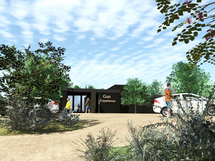 Vue générale de l'entrée du stand de tir