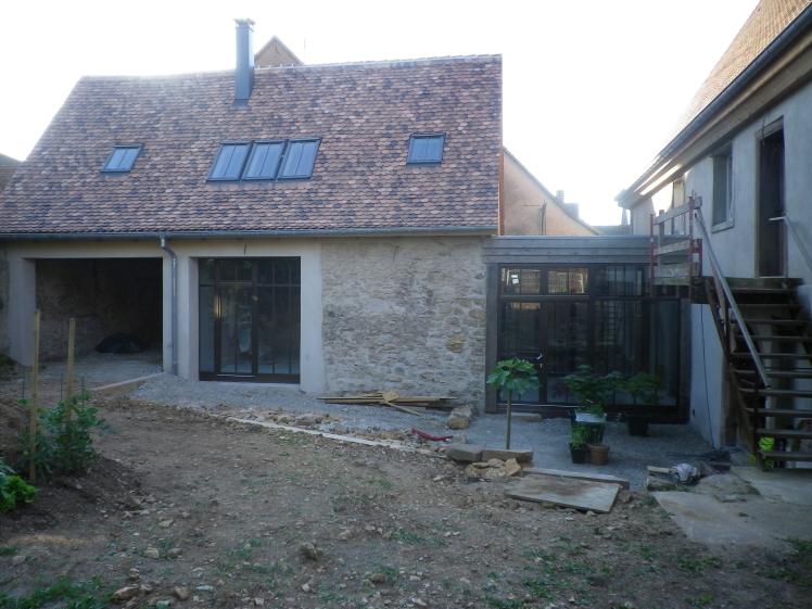 Rénovation maison et grange, site classé, matériaux naturels