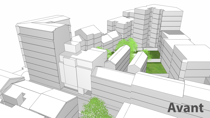 Perspective sur rue avant travaux