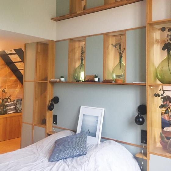 Chambre Bibliothèque arrière tête de lit