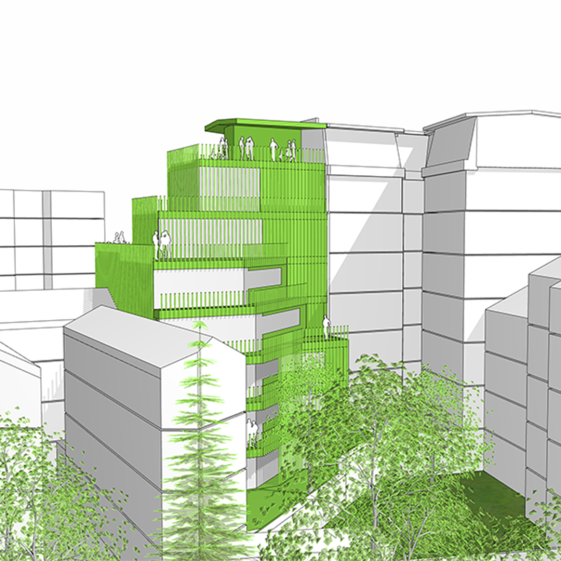 Perspective du projet sur cour