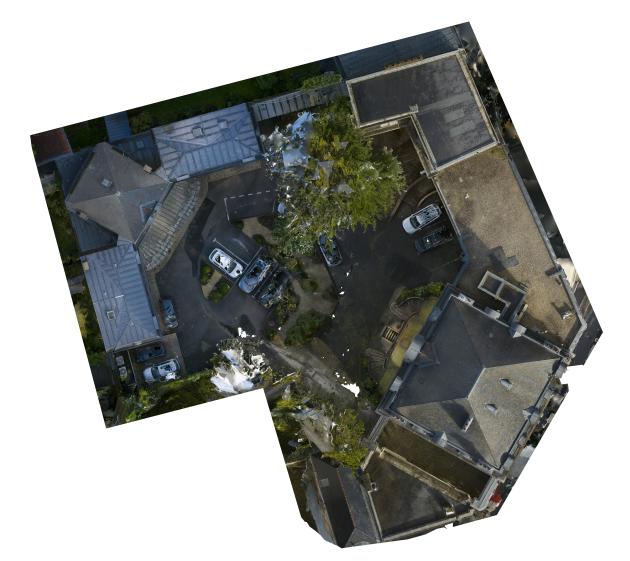 Vue aérienne générale du site et des couvertures