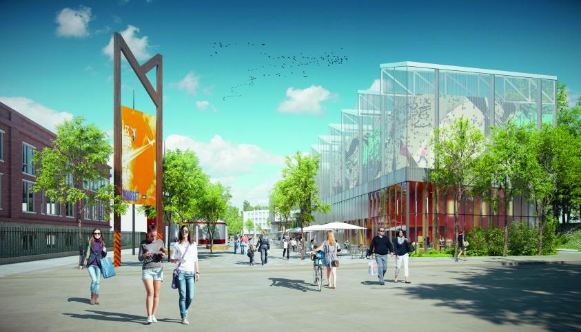 Perspective sur l'entrée du site