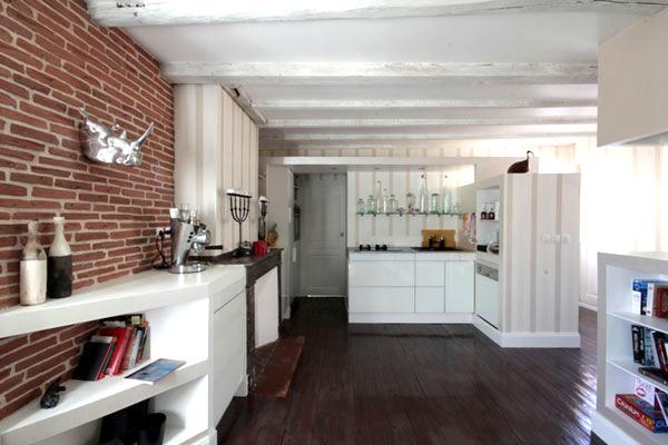 Rénovation totale d'un appartement dans le quartier Compans Cafarelli : la cuisine - Projet par l'Atelier S architecte et architecte d'intérieur à Toulouse
