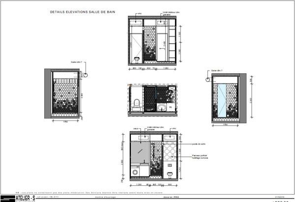 Esprit loft pour cette rénovation d'un appartement dans un immeuble ancien du quartier Les chalets à Toulouse : détails salle de bain - projet par l'atelier S architectures, architecte et architecte d'intérieur à Toulouse