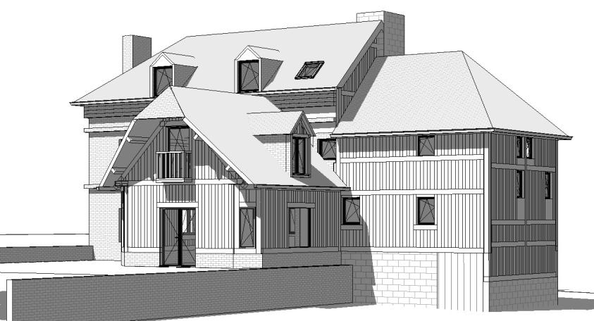 extension d'une maison à colombages