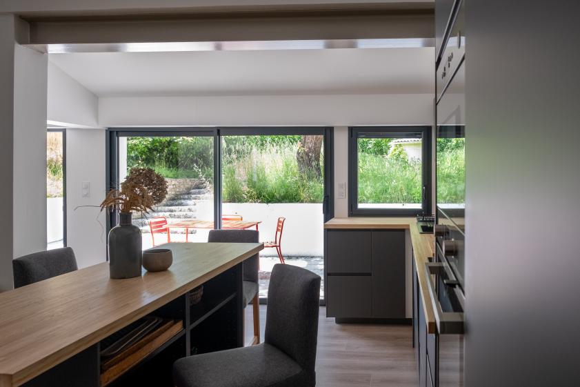 Ouverture de la cuisine sur le jardin