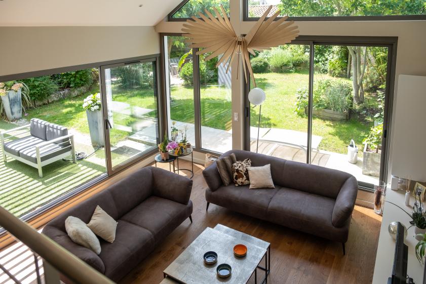 Réaménagement complet de l'espace de vie donnant sur le jardin