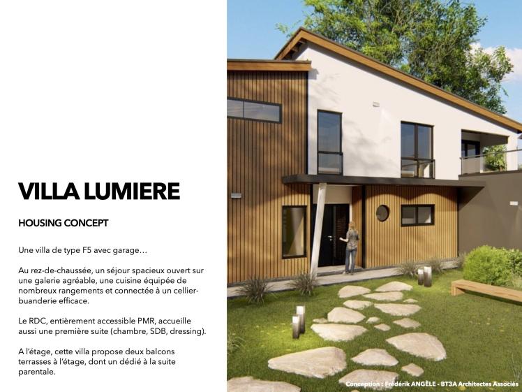 Villa lumière descriptif et Perspective sur entrée