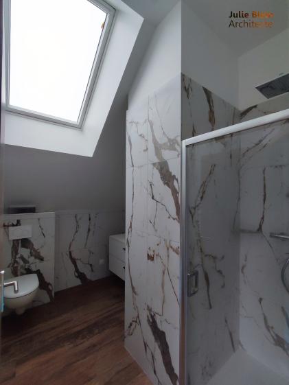 salle d'eau carrelage marbre, carrelage bois