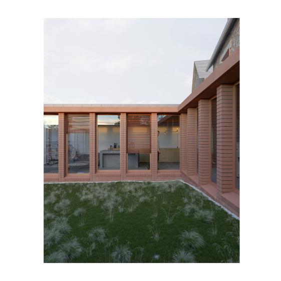 Perspective depuis le jardin