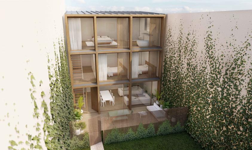 Vue sur façade principale et jardin privatif (1)