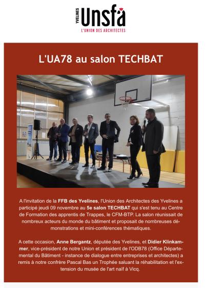 Remise du prix OGB 78 année 2023 Opération soutenue par le Syndicat des architectes des Yvelines et la Fédération Française du Bâtiment des Yvelines