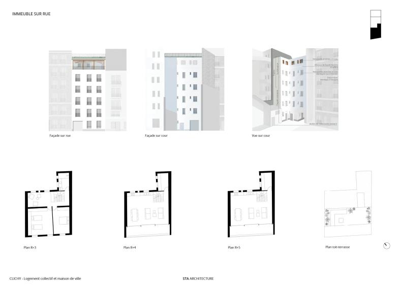 Immeuble sur rue - plans