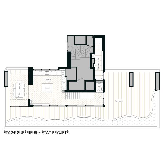 Plan projeté - étage supérieur
