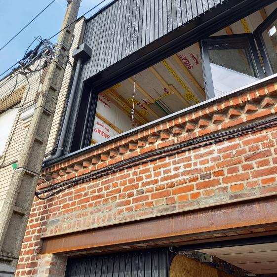 Vue du projet d'extension après les travaux du clos /couvert.