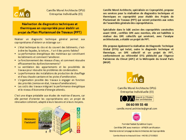 Réalisation de diagnostics technique et thermique en copropriétés