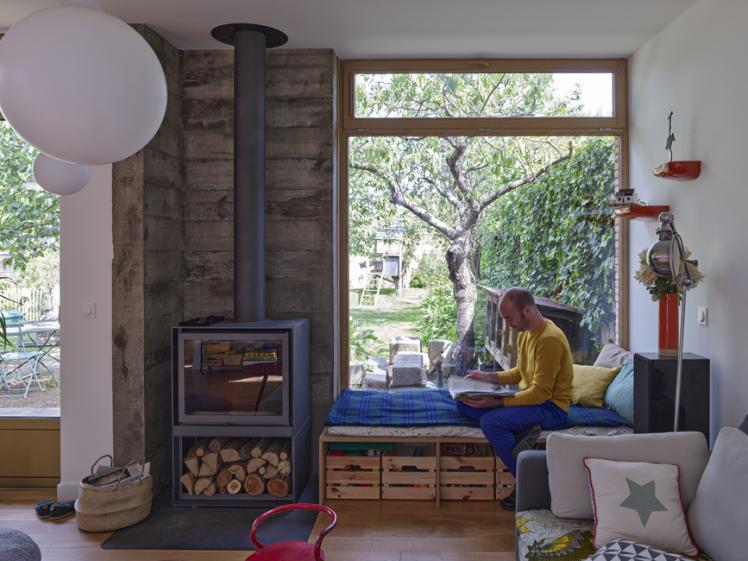 Extension dans un jardin, le jardin comme un tableau